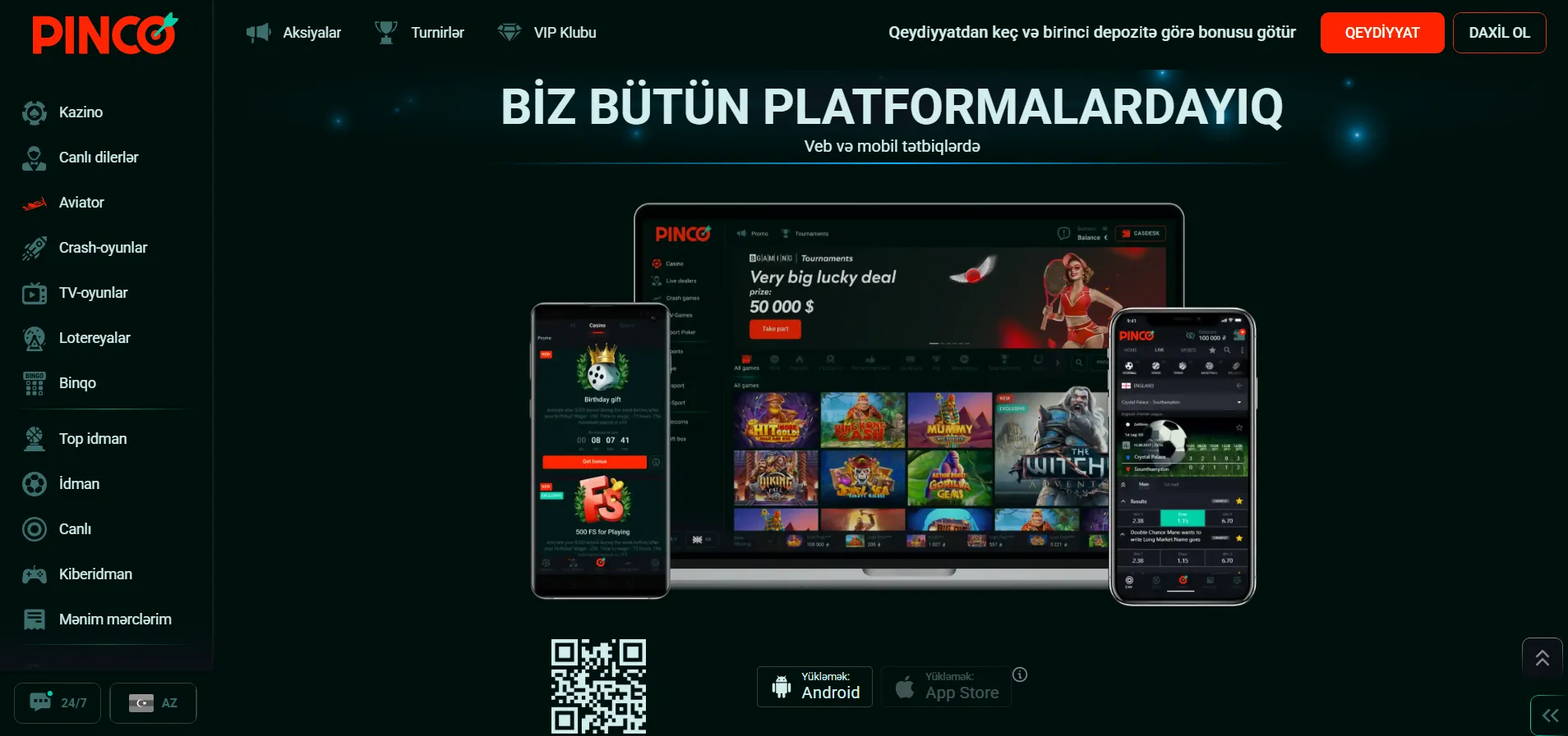 Mobil platforma: Pinco Azərbaycan cibinizdə, iOS və Android tətbiqi Mobil platforma: Pinco Azərbaycan cibinizdə